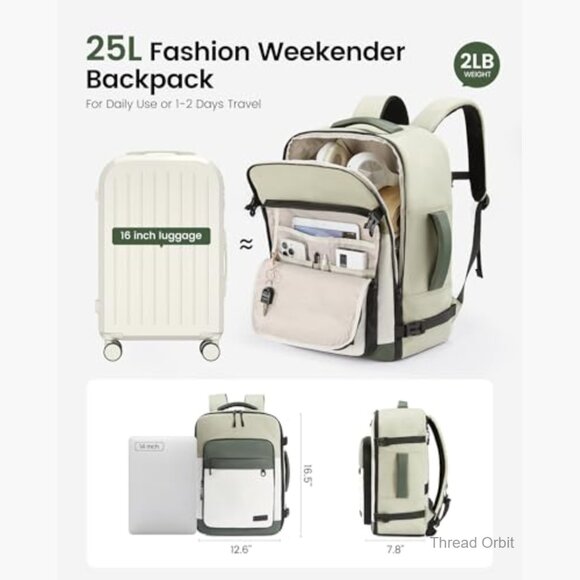 25L Waterproof Travel Backpack with Laptop Sleeve, Daypack for Hiking & main image 7